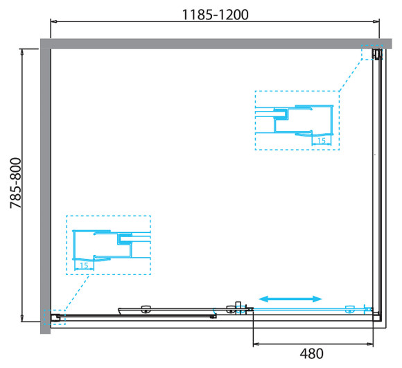 Душевой уголок BelBagno Due 120x80 DUE-AH-1-120/80-C-CR профиль Хром стекло прозрачное Душевой уголок BelBagno Due 120x80 DUE-AH-1-120/80-C-CR профиль Хром стекло прозрачное