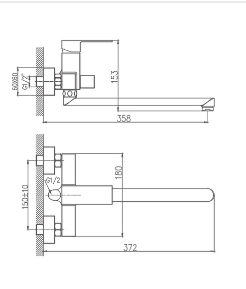 Смеситель для ванны Haiba HB22191 универсальный Хром