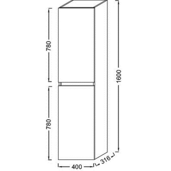 Шкаф пенал Jacob Delafon Tolbiac 40 EB2385-J5 подвесной Белый лак