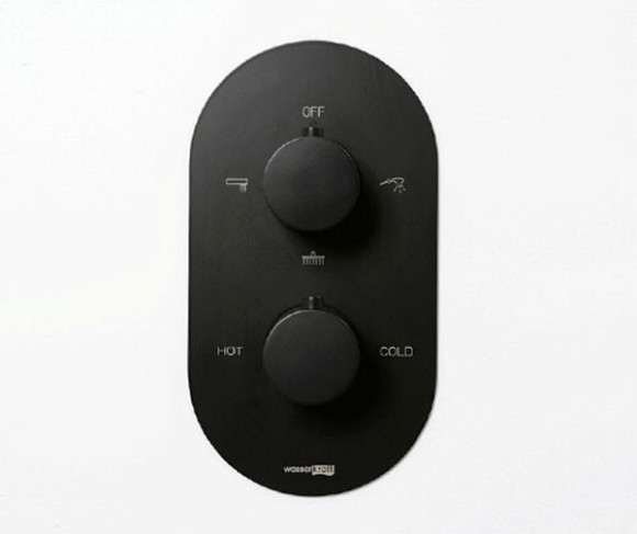 Душевая система WasserKRAFT Elbe A177477 с термостатом Черная матовая