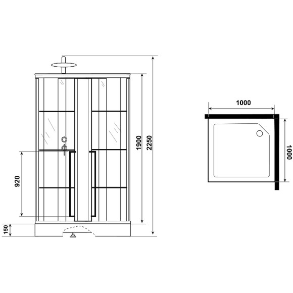 Душевая кабина Niagara Standart 100x100 L ST100/15QL/KL/BKT без гидромассажа Душевая кабина Niagara Standart 100x100 L ST100/15QL/KL/BKT без гидромассажа