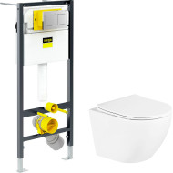 Комплект унитаза BelBagno Uno BB3105CHR/SC с инсталляцией Viega Prevista Dry 8524.14 792596 с сиденьем Микролифт и клавишей смыва Хром Комплект унитаза BelBagno Uno BB3105CHR/SC с инсталляцией Viega Prevista Dry 8524.14 792596 с сиденьем Микролифт и клавишей смыва Хром