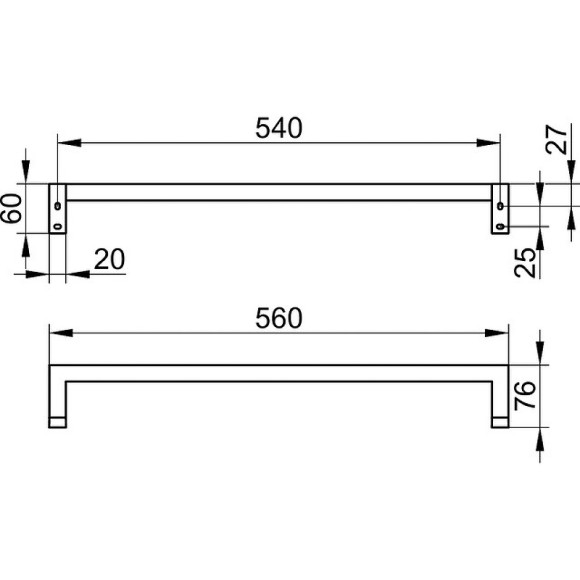 Полотенцедержатель Keuco Edition 90 Square 19101 010600 Хром