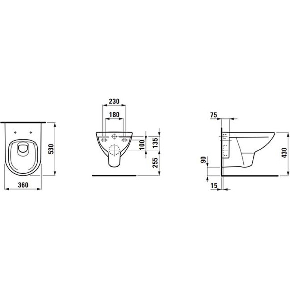 Унитаз Laufen Pro S 8.2096.0.000.000.1 подвесной без сиденья Унитаз Laufen Pro S 8.2096.0.000.000.1 подвесной без сиденья