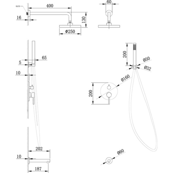 Душевая система Abber Emotion AF8817 Хром