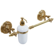 Полотенцедержатель c дозатором для жидкого мыла Art&Max Barocco AM-2057D-Do-Ant Античное золото Полотенцедержатель c дозатором для жидкого мыла Art&Max Barocco AM-2057D-Do-Ant Античное золото