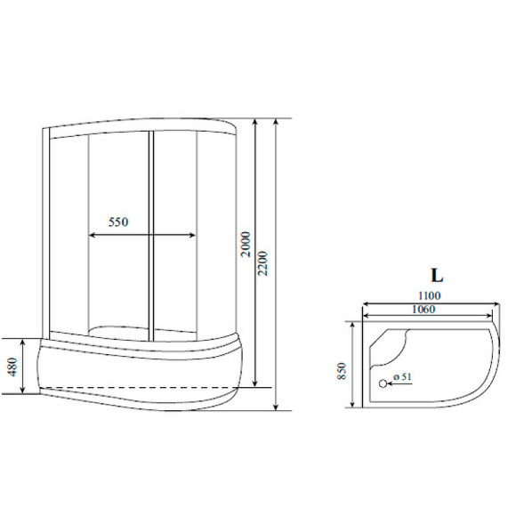 Душевая кабина Timo Standart 110х85 T-6610SL без гидромассажа Душевая кабина Timo Standart 110х85 T-6610SL без гидромассажа