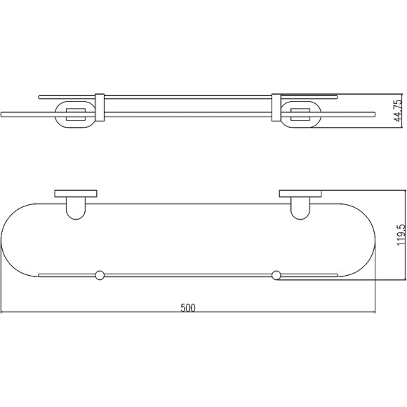 Стеклянная полка Rav Slezak Yukon YUA0900/50 Хром Стеклянная полка Rav Slezak Yukon YUA0900/50 Хром