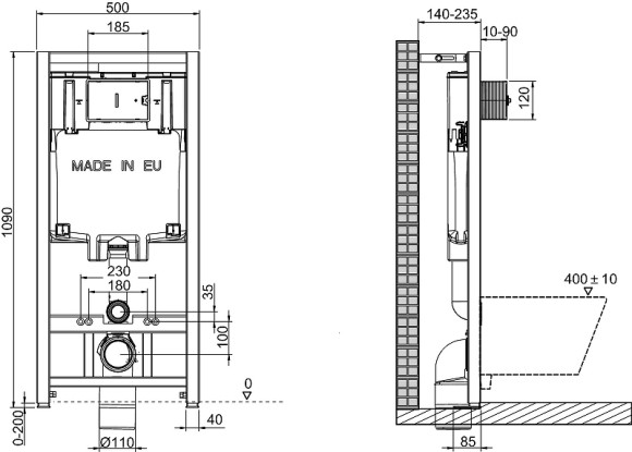 Комплект унитаза с инсталляцией Jacob Delafon Patio E21739RU-00 с сиденьем Микролифт и клавишей смыва Хром Комплект унитаза с инсталляцией Jacob Delafon Patio E21739RU-00 с сиденьем Микролифт и клавишей смыва Хром