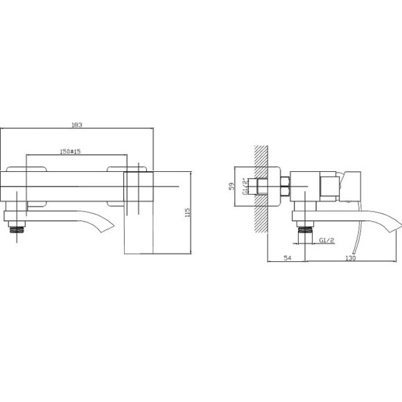 Смеситель для ванны Haiba HB60815 Нержавеющая сталь Смеситель для ванны Haiba HB60815 Нержавеющая сталь
