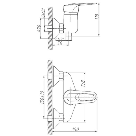 Смеситель для душа Haiba HB2004 Хром Смеситель для душа Haiba HB2004 Хром