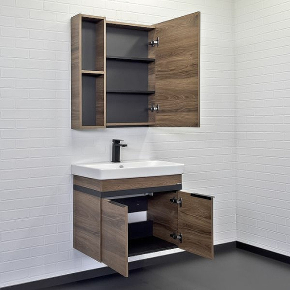 Тумба с раковиной Comforty Соло 70 00-00010978 подвесная Дуб темно-коричневый Тумба с раковиной Comforty Соло 70 00-00010978 подвесная Дуб темно-коричневый