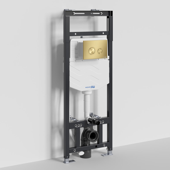 Инсталляция WasserKRAFT Alme 15TLT.010.ME.MG01 для унитаза с клавишей смыва Золото матовое Инсталляция WasserKRAFT Alme 15TLT.010.ME.MG01 для унитаза с клавишей смыва Золото матовое