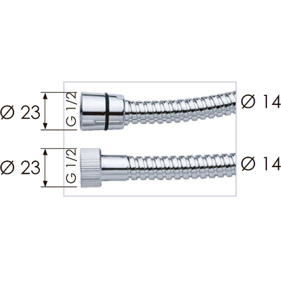 Душевой шланг Remer 332CN200 Хром Белый глянец Душевой шланг Remer 332CN200 Хром Белый глянец