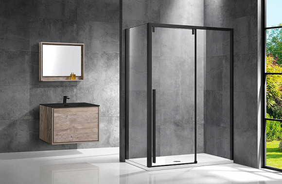 Душевой уголок Vincea Lugano 120х80 VSR-1L8012CLB-1 профиль Черный стекло прозрачное