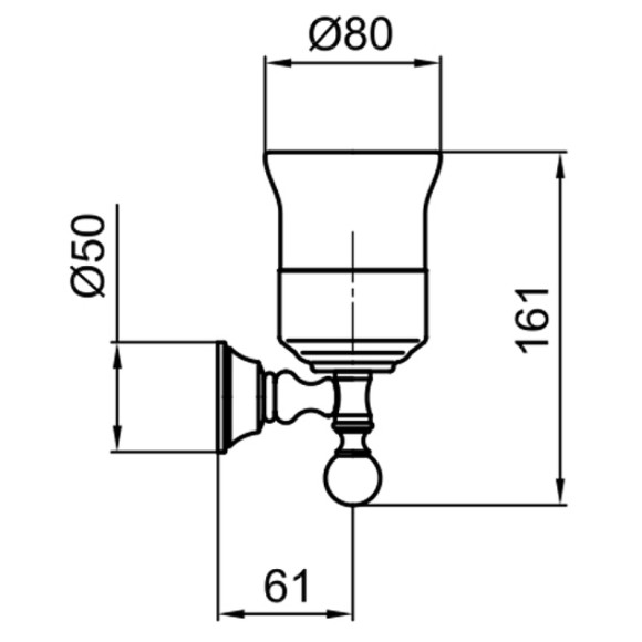 Стакан для зубных щеток Webert Karenina KA500301065 Бронза Стакан для зубных щеток Webert Karenina KA500301065 Бронза