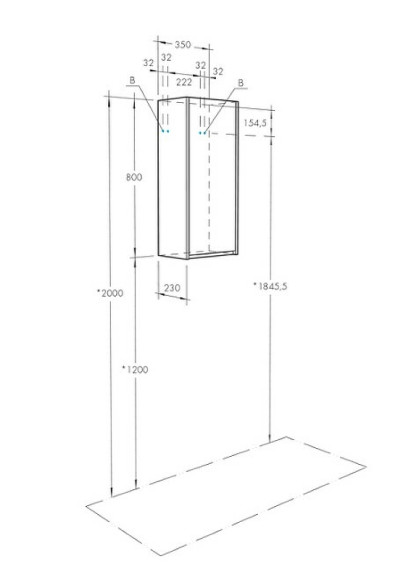 Подвесной шкаф Aquaton Марти 35 1A270203MY010 Белый глянцевый Дуб эндгрейн