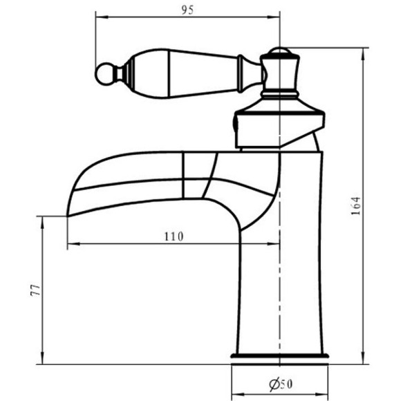 Смеситель для раковины Boheme Vogue 211-MR-W Золото