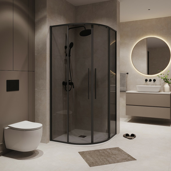 Душевой уголок Niagara Nova 100х100 NG-2827-34BLACK профиль Черный матовый стекло тонированное Душевой уголок Niagara Nova 100х100 NG-2827-34BLACK профиль Черный матовый стекло тонированное