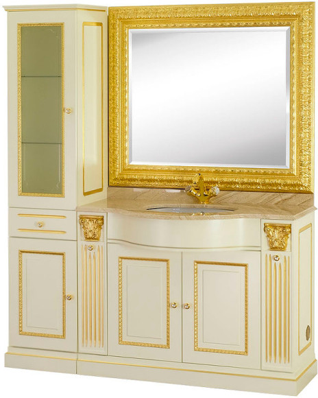 Шкаф пенал Migliore Ravenna 44 L 27071 Слоновая кость Золото