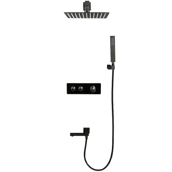 Душевая система ALMAes Stora TVZ-0899 с термостатом Черная матовая Душевая система ALMAes Stora TVZ-0899 с термостатом Черная матовая