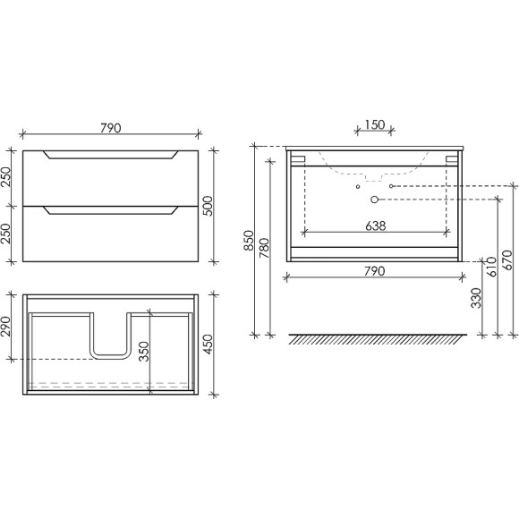 Тумба под раковину Sancos Norma 2.0 80 NR2.080W подвесная Белый глянец