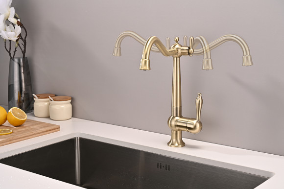 Смеситель для кухни Paulmark Retro Re213226-BR Бронза