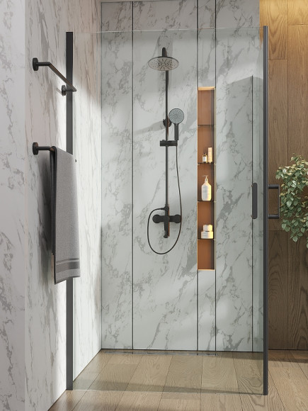 Душевой уголок Orange E04-100TB 100x100 профиль Черный стекло прозрачное Душевой уголок Orange E04-100TB 100x100 профиль Черный стекло прозрачное