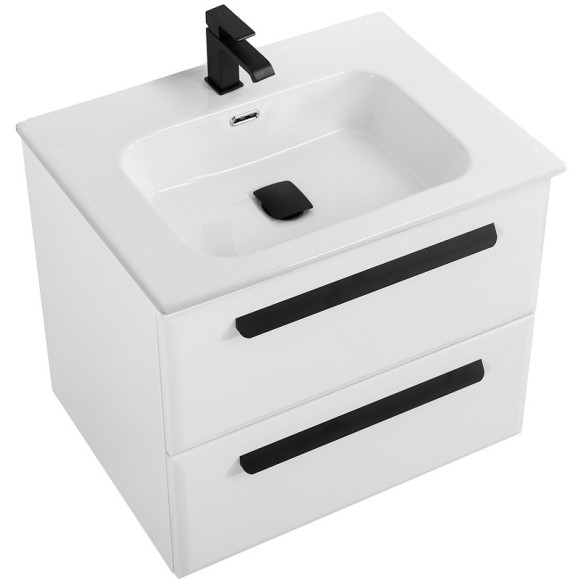 Тумба под раковину Cezares Eco-Cer-N 70 ECO-CER-N-700-2C-SO-BL подвесная Bianco Lucido без ручек Тумба под раковину Cezares Eco-Cer-N 70 ECO-CER-N-700-2C-SO-BL подвесная Bianco Lucido без ручек