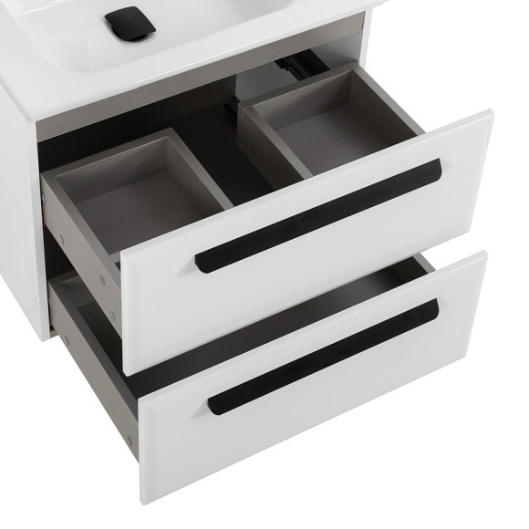 Тумба под раковину Cezares Eco-Cer-N 70 ECO-CER-N-700-2C-SO-BL подвесная Bianco Lucido без ручек Тумба под раковину Cezares Eco-Cer-N 70 ECO-CER-N-700-2C-SO-BL подвесная Bianco Lucido без ручек