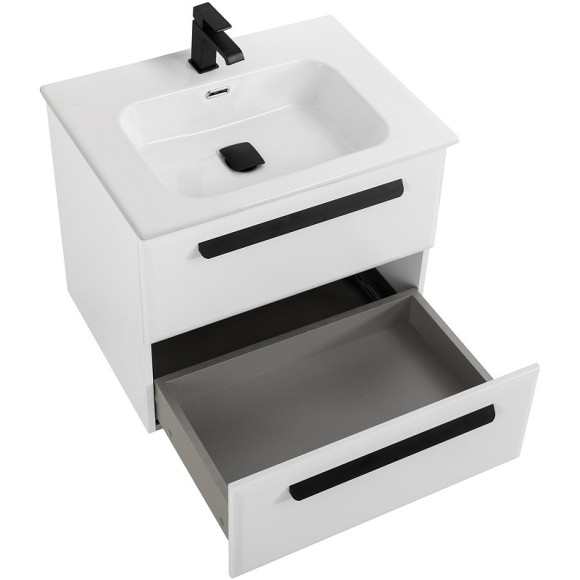 Тумба под раковину Cezares Eco-Cer-N 70 ECO-CER-N-700-2C-SO-BL подвесная Bianco Lucido без ручек Тумба под раковину Cezares Eco-Cer-N 70 ECO-CER-N-700-2C-SO-BL подвесная Bianco Lucido без ручек