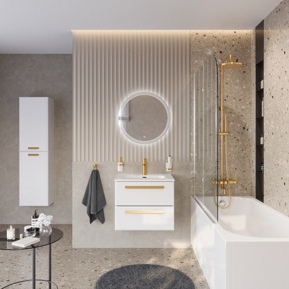 Тумба под раковину Cezares Eco-Cer-N 70 ECO-CER-N-700-2C-SO-BL подвесная Bianco Lucido без ручек Тумба под раковину Cezares Eco-Cer-N 70 ECO-CER-N-700-2C-SO-BL подвесная Bianco Lucido без ручек