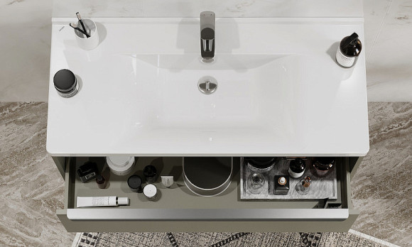 Тумба под раковину Aquaton Хоуп 100 1A287401HP9D0 подвесная Хаки