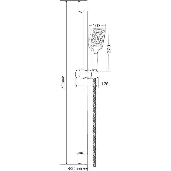 Душевой гарнитур Orange O-Shower OS814b Черный матовый Душевой гарнитур Orange O-Shower OS814b Черный матовый