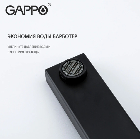 Смеситель для раковины Gappo G17-6 G1017-16 Черный матовый