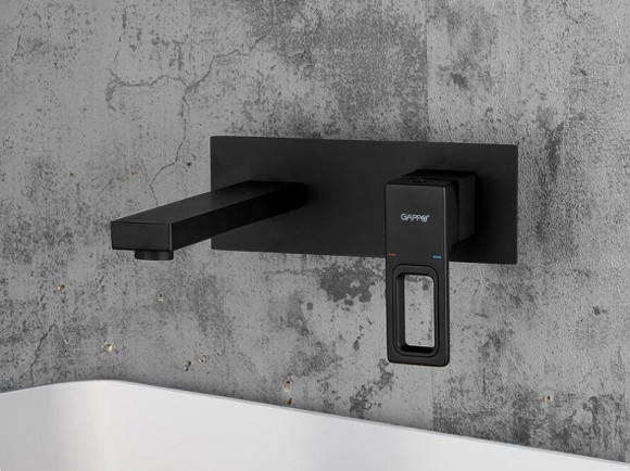 Смеситель для раковины Gappo G17-6 G1017-16 Черный матовый