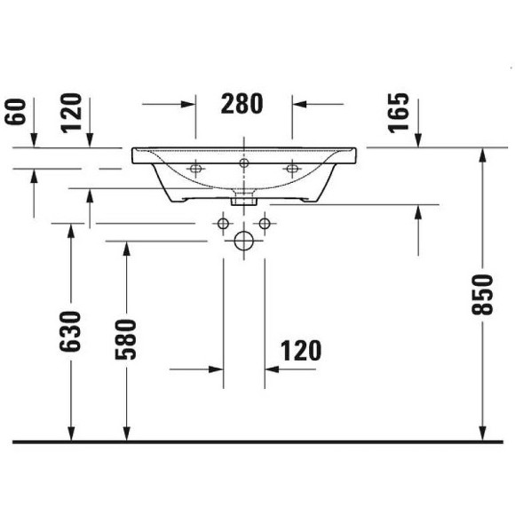 Раковина Duravit D-Neo 65 2367650000 Белая