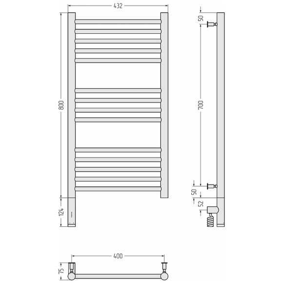 Электрический полотенцесушитель Сунержа Богема 3.0 прямая 800x400 L 00-5804-8040 Хром Электрический полотенцесушитель Сунержа Богема 3.0 прямая 800x400 L 00-5804-8040 Хром