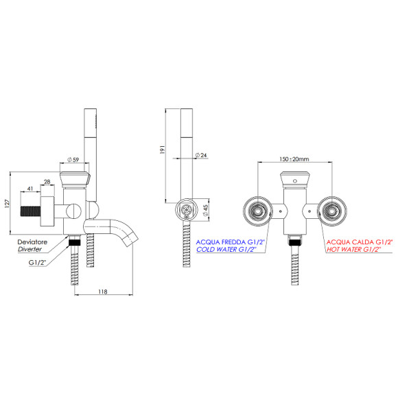 Смеситель для ванны Remer Element ET02 Хром Смеситель для ванны Remer Element ET02 Хром