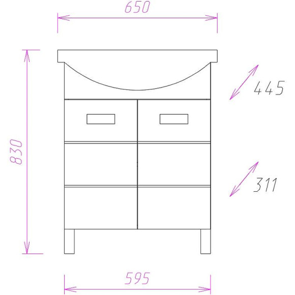 Тумба под раковину Onika Балтика 65.10 106529 Белая