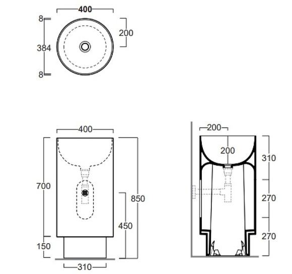 Раковина Simas Po-Mo 40 PO08bi Белая Раковина Simas Po-Mo 40 PO08bi Белая