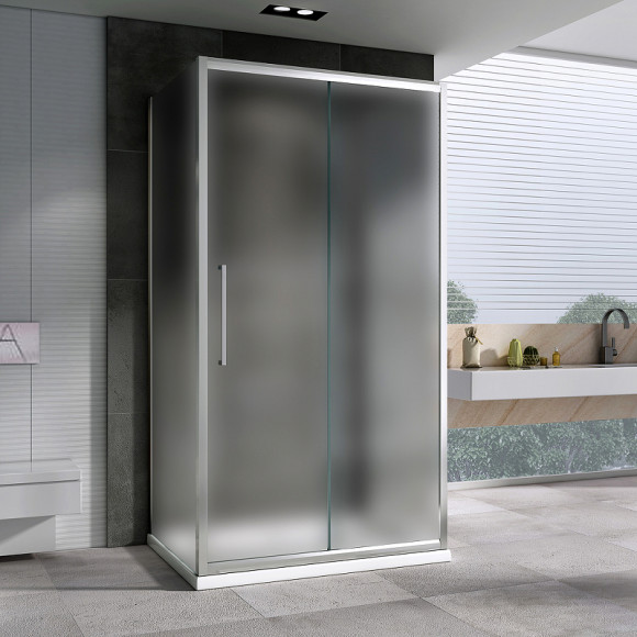 Душевой уголок Abber Schwarzer Diamant 170x85 AG30170MH-S85M-S85M профиль Хром стекло матовое Душевой уголок Abber Schwarzer Diamant 170x85 AG30170MH-S85M-S85M профиль Хром стекло матовое