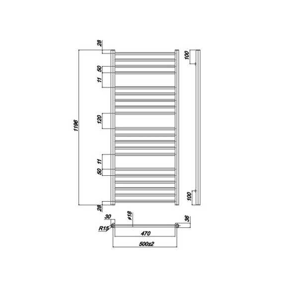 Водяной полотенцесушитель Ravak Norma 50х120 X04000083680 Хром Водяной полотенцесушитель Ravak Norma 50х120 X04000083680 Хром