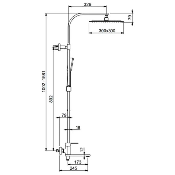 Душевая система Gappo G83 G2483 Хром