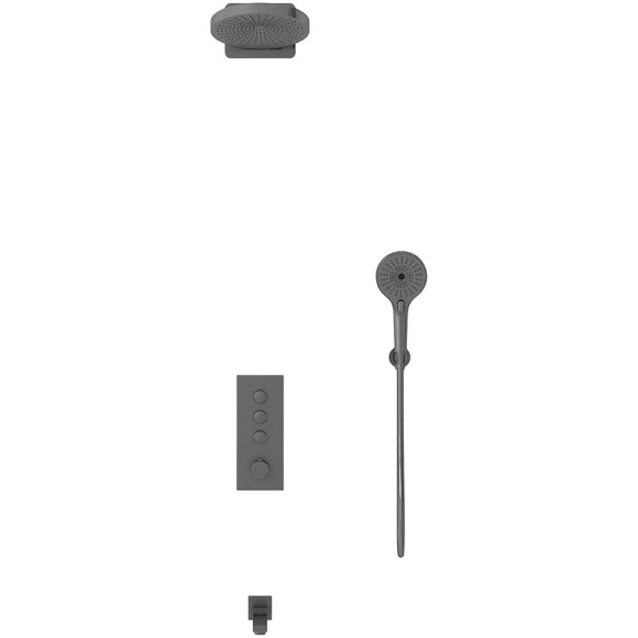 Душевая система Vincea Inspire VSFW-433TI1GM с термостатом Вороненая сталь