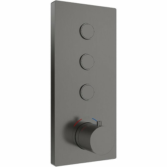 Душевая система Vincea Inspire VSFW-433TI1GM с термостатом Вороненая сталь