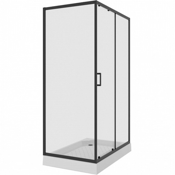 Душевой уголок Niagara Nova NG-6812-08 BLACK 120х80 профиль Черный стекло прозрачное