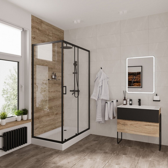 Душевой уголок Niagara Nova NG-6812-08 BLACK 120х80 профиль Черный стекло прозрачное Душевой уголок Niagara Nova NG-6812-08 BLACK 120х80 профиль Черный стекло прозрачное