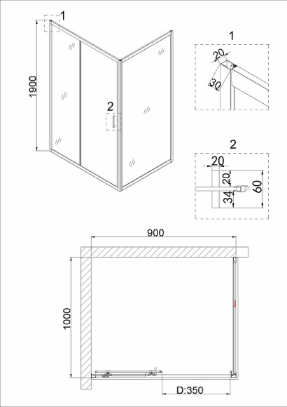 Душевой уголок Niagara Nova 90х100 NG-42-9AG-A100G профиль Холодное золото стекло прозрачное Душевой уголок Niagara Nova 90х100 NG-42-9AG-A100G профиль Холодное золото стекло прозрачное