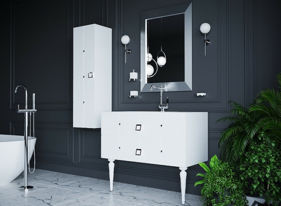 Шкаф пенал Boheme Armadi Art Vallessi Avantgarde Piazza 35 844-WCR подвесной Белый Хром Шкаф пенал Boheme Armadi Art Vallessi Avantgarde Piazza 35 844-WCR подвесной Белый Хром